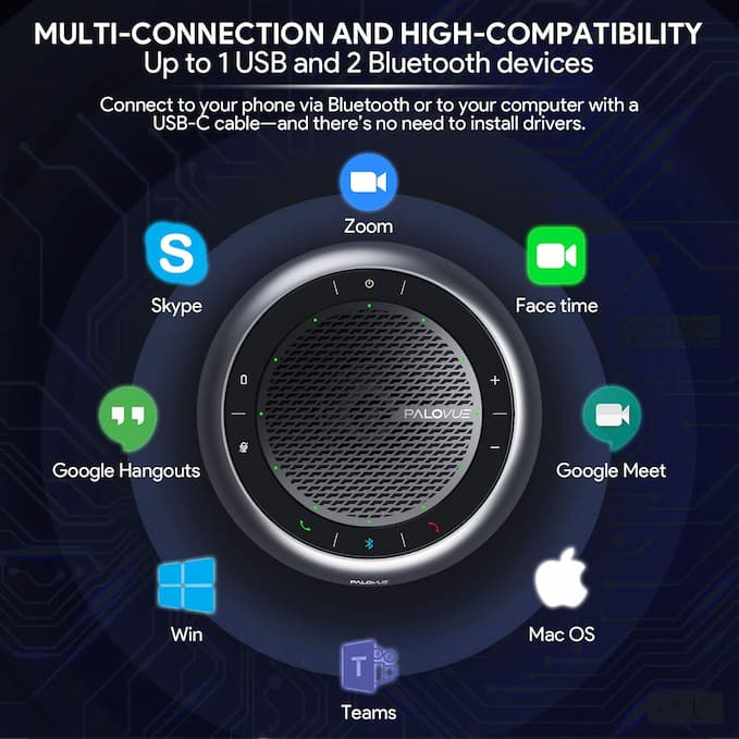 PALOVUE-Bluetooth-Speakerphone-04 اسپیکرفون PALOVUE Bluetooth Speakerphone